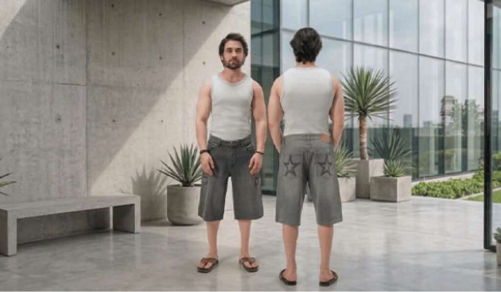 Styling for the beach, try the denim Jorts